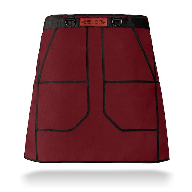 GRILLKILT | Grilling Apron with Bib | Burgundy
