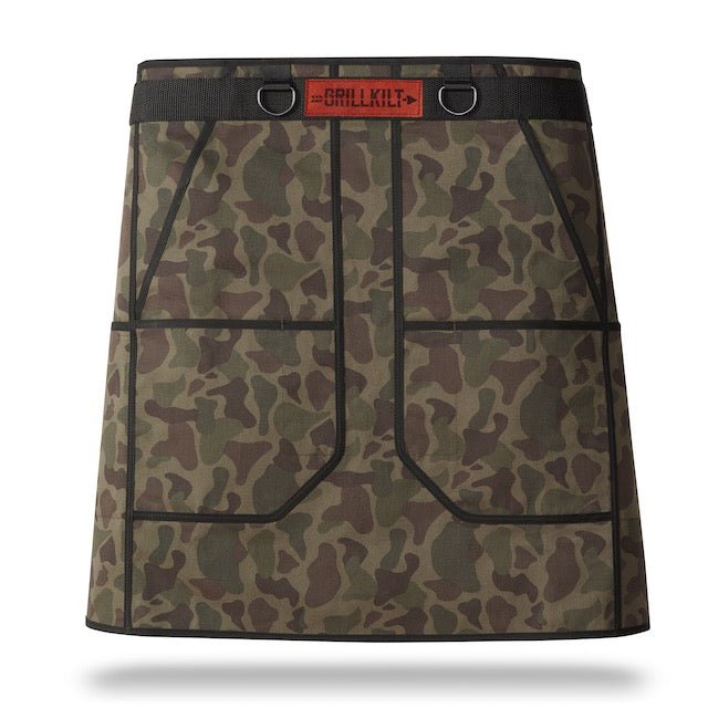 GRILLKILT | Grilling Apron With Bib | Vintage Camo