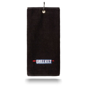 GRILLKILT Premium Logo Towel with Carabiner - Black