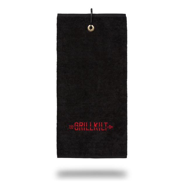 GRILLKILT Premium Logo Towel with Carabiner - Black