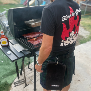 GRILLKILT | Grilling Apron with Bib| Black Watch Tartan